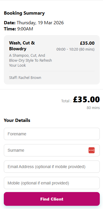 Revyfy Online Booking