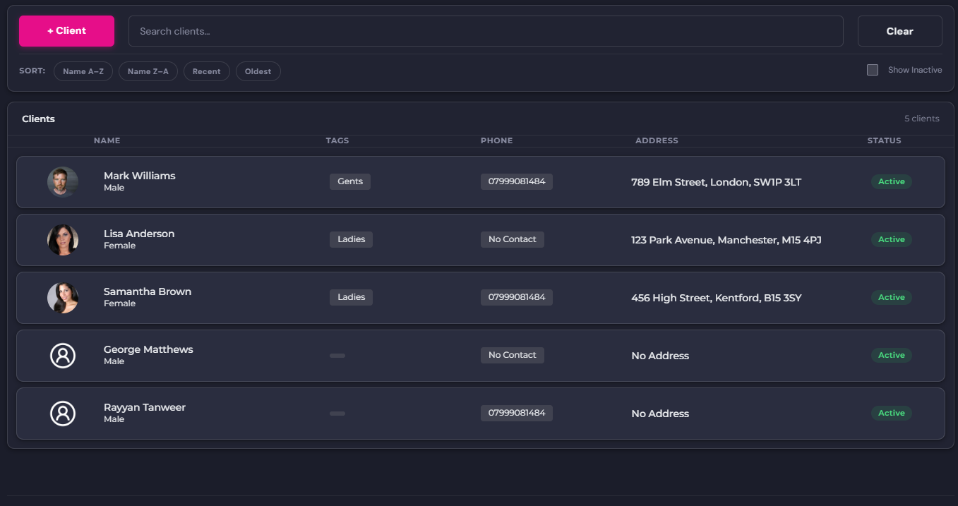 Revyfy Client Management